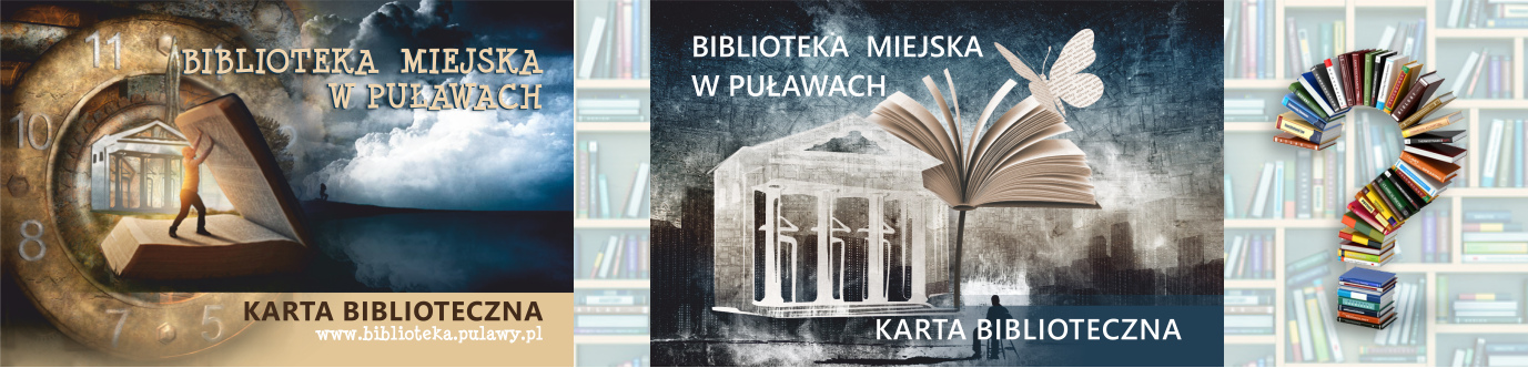 Grafika ozdobna przedstawiająca karty biblioteczne