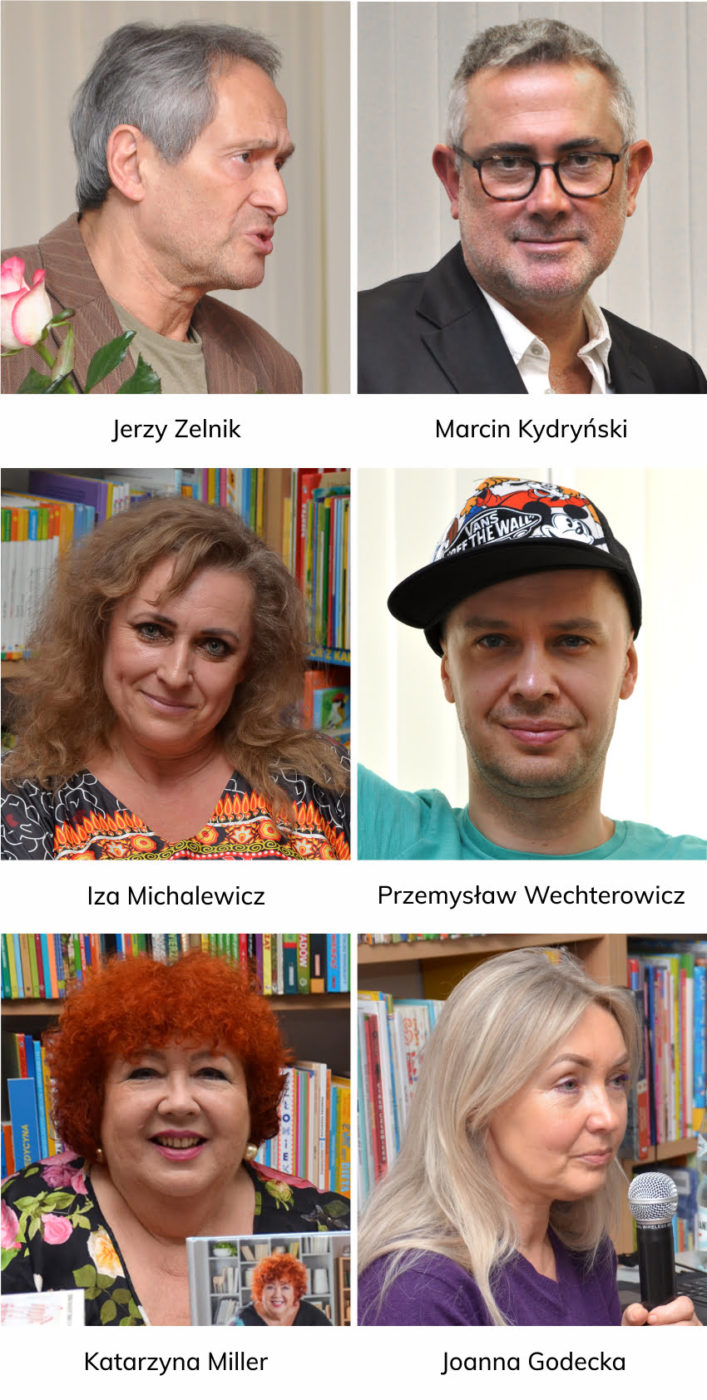 Goście Biblioteki: Jerzy Zelnik, Marcin Kydryński, Iza Michalewicz, Przemysław Wechterowicz, Katarzyna Miller, Joanna Godecka