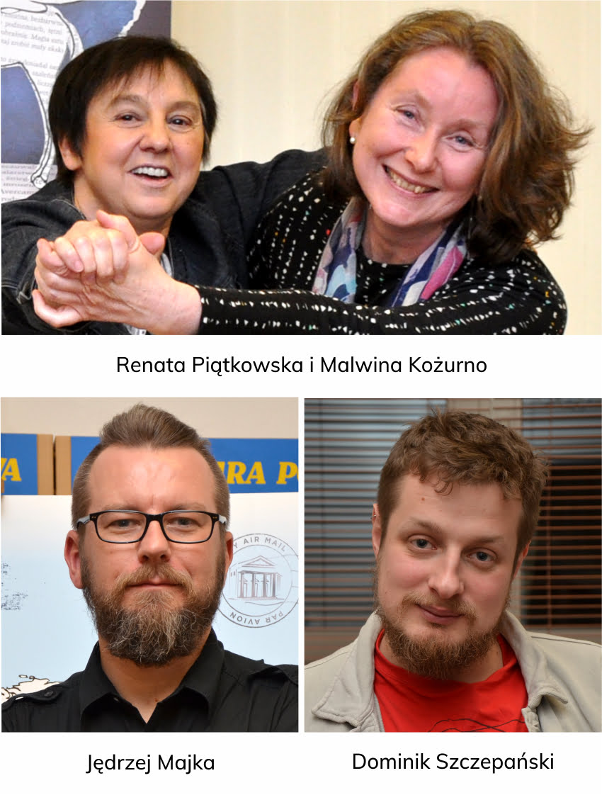 Goście Biblioteki: Renata Piątkowska i Malwina Kożurno, Jędrzej Majka, Dominik Szczepański