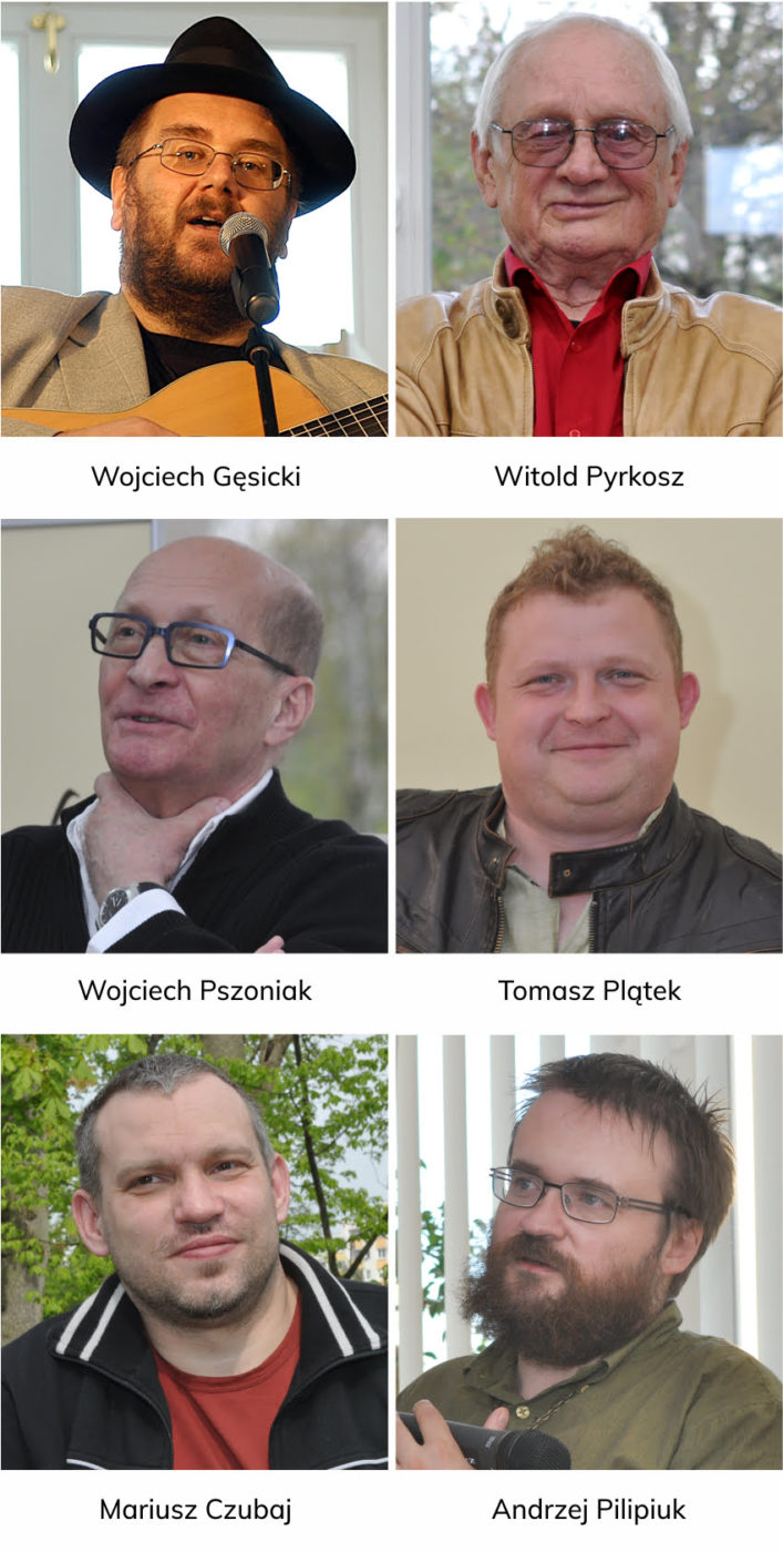 Goście Biblioteki: Wojciech Gęsicki, Witold Pyrkosz, Wojciech Pszoniak, Tomasz Plątek, Mariusz Czubaj, Andrzej Pilipiuk