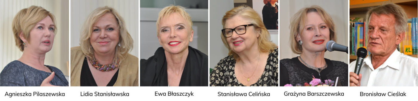 Goście Biblioteki: Agnieszka Pilaszewska, Lidia Stanisławska, Ewa Błaszczyk, Stanisława Celińska, Grażyna Barszczewska, Bronisław Cieślak