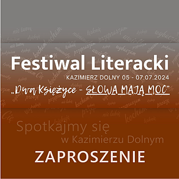 Zaproszenie na Festiwal Literacki w Kazimierzu Dolnym