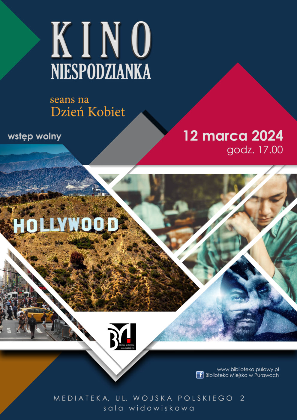 Kino Niespodzianka seans na Dzień Kobiet, 12 marca 2024, godz. 17.00. Mediateka, ul. Wojska Polskiego 2, sala widowiskowa