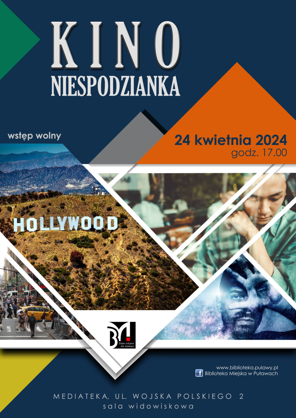 Kino Niespodzianka. 24 kwietnia 2024, godz. 17.00. Mediateka, ul. Wojska Polskiego 2, sala widowiskowa
