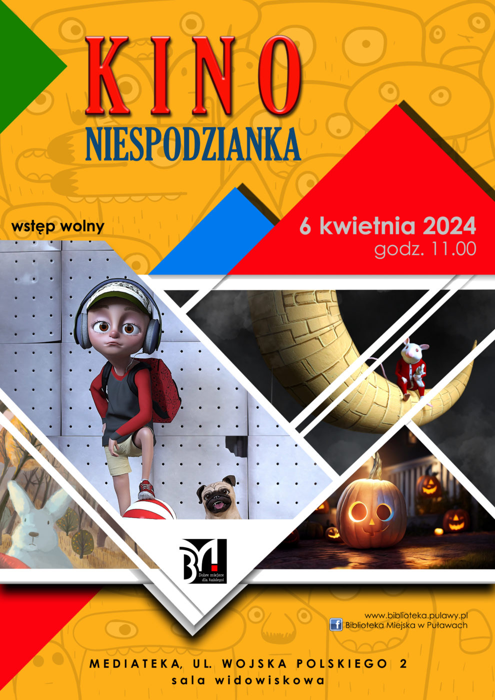 Kino Niespodzianka. 6 kwietnia 2024, godz. 11.00 - seans rodzinny. Mediateka, ul. Wojska Polskiego 2, sala widowiskowa.