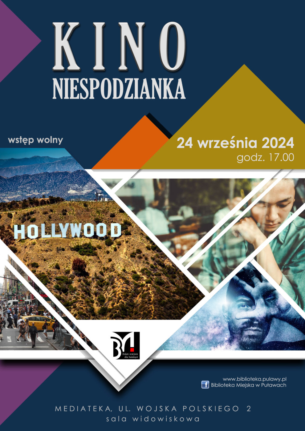 Kino Niespodzianka. 24 września 2024 r.,godz. 17.00. Mediateka,ul. Wojska Polskiego 2