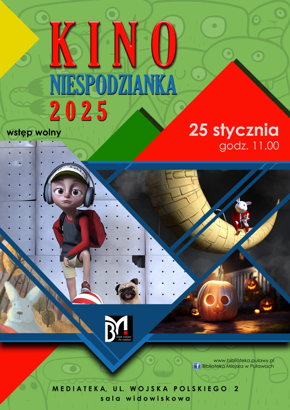 Kino Niespodzianka. 25 stycznia 2025 r., godz. 11.00 Mediateka, ul. Wojska Polskiego 2.