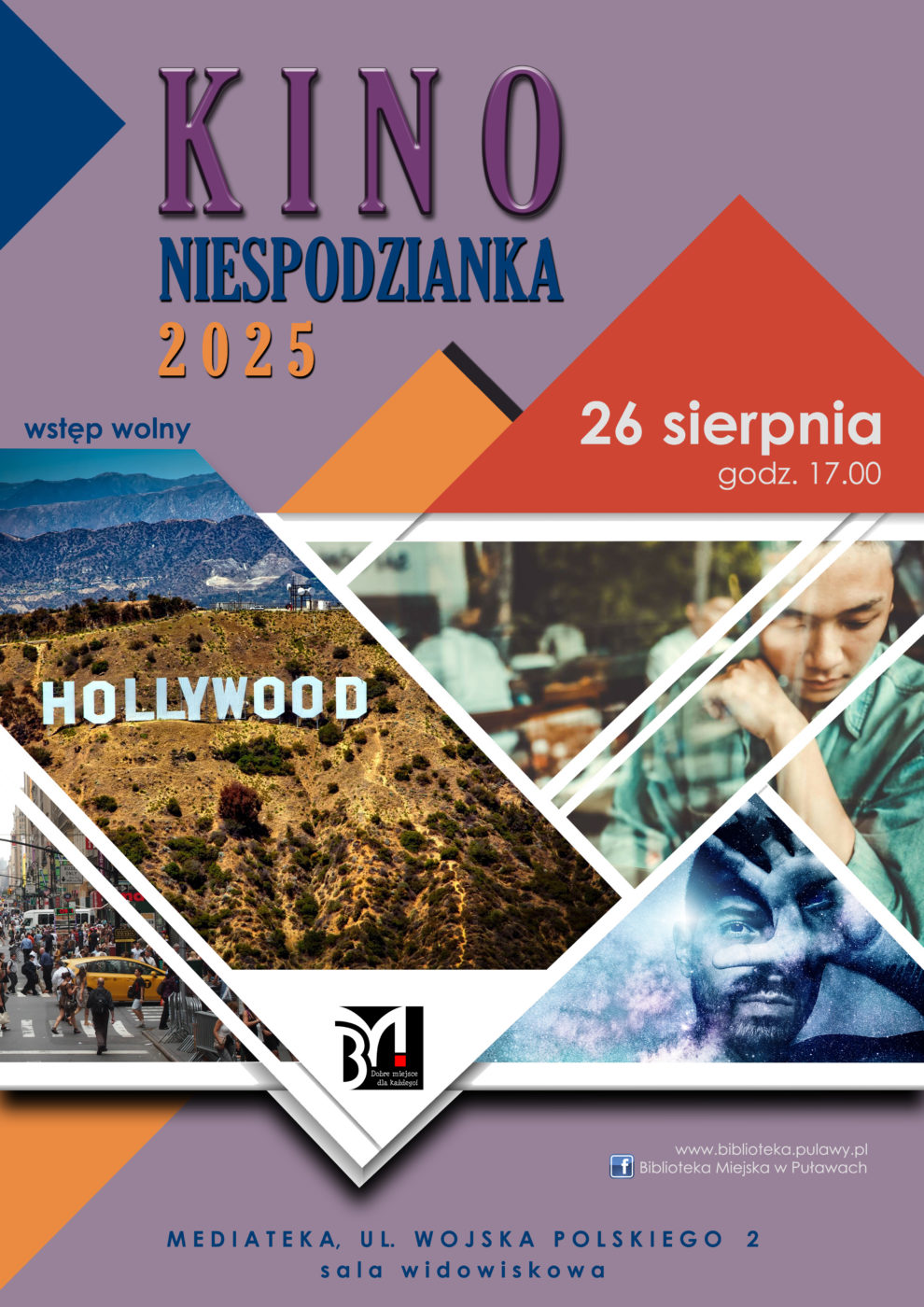 Kino Niespodzianka - seans dla dorosłych. 26 sierpnia 2025 r., godz. 17.00. Mediateka. ul. Wojska Polskiego 2.